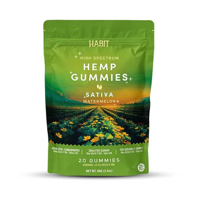 HABIT HIGH SPECTRUM 10MG CBD + 10MG D9 GUMMIES (20CT/BAG)