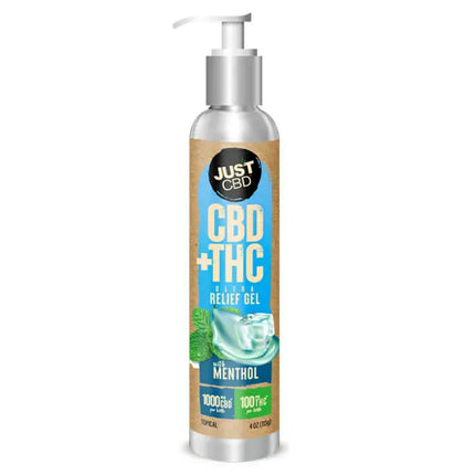 JUST CBD 1000MG CBD + THC ULTRA RELIEF GEL WITH MENTHOL 4OZ