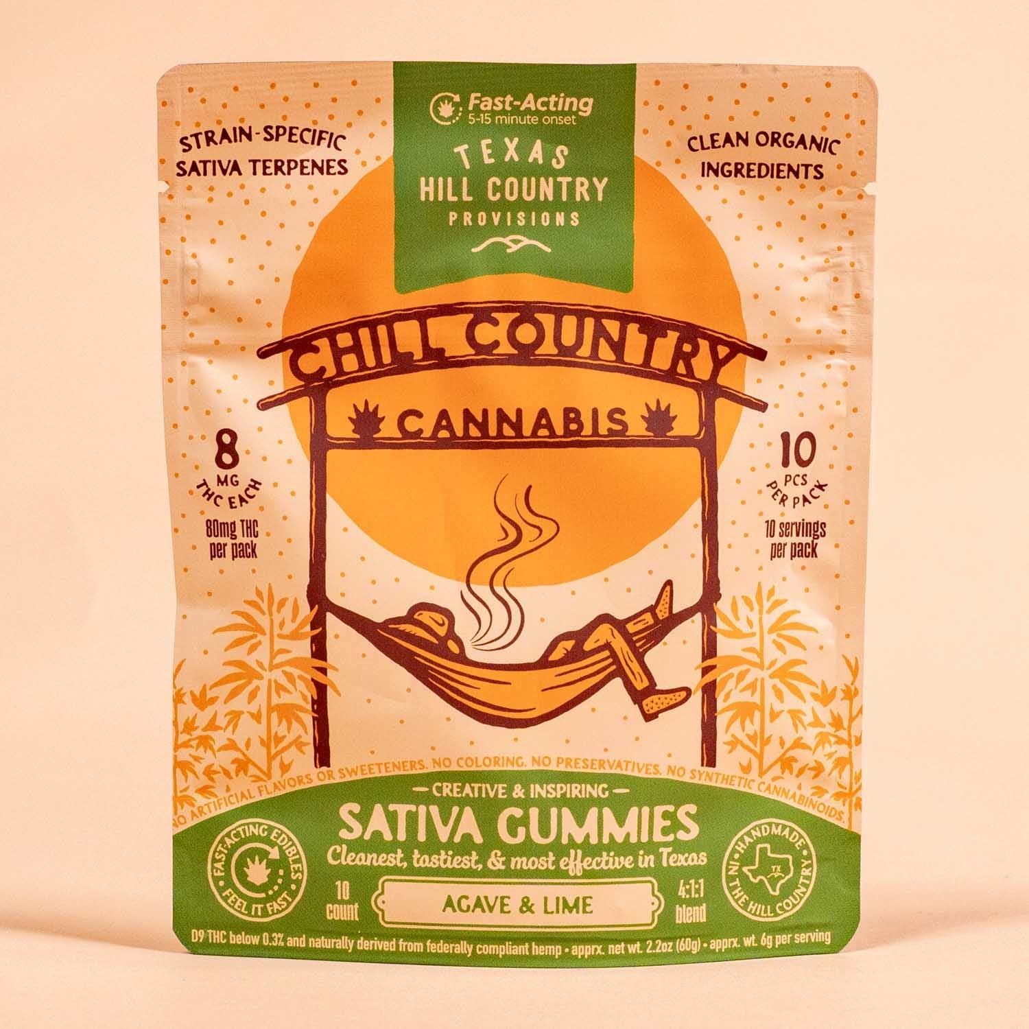 CHILL COUNTRY CANNABIS 8MG D9 THC PER GUMMY (10CT BAG)