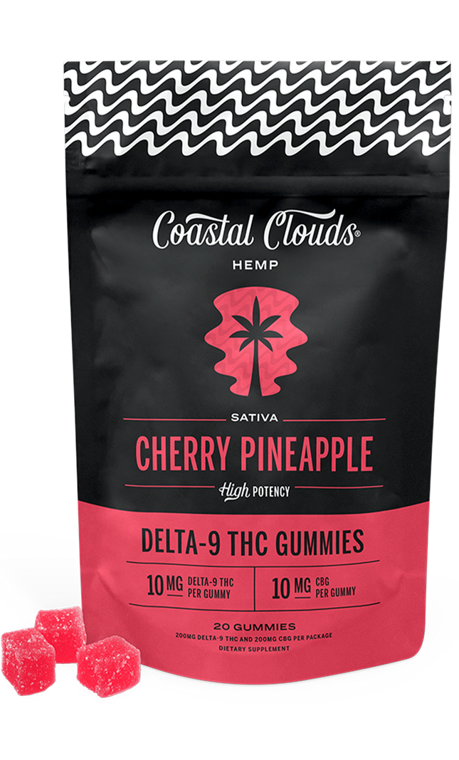COASTAL CLOUDS HEMP DELTA-9 THC GUMMIES (10MG D9 + 10MG CBG) 200MG BAG