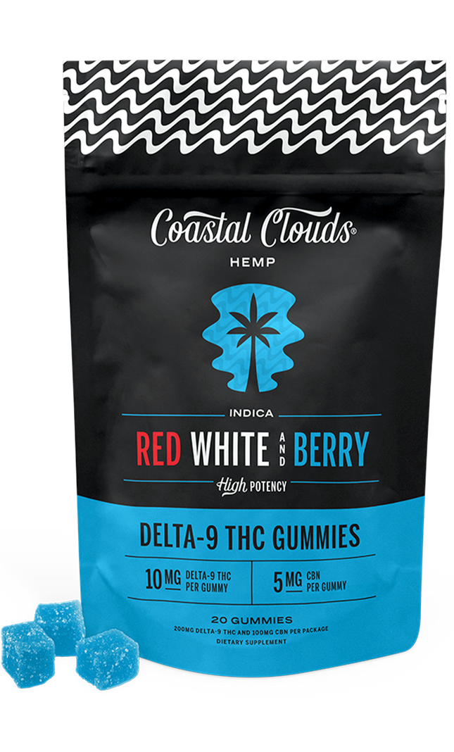 COASTAL CLOUDS HEMP DELTA-9 THC GUMMIES (10MG D9 + 10MG CBG) 200MG BAG