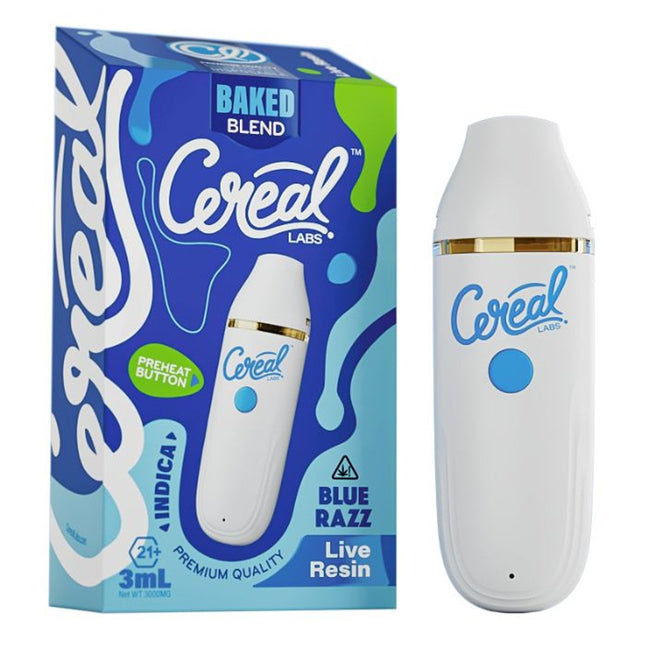 CEREAL LABS BAKED BLEND LIVE RESIN 3 GRAM DISPOSABLE BLUE RAZZ (INDICA) 713310635250
