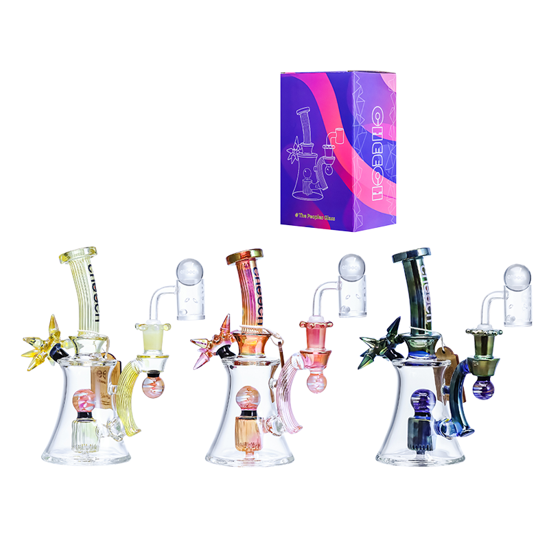 CHEECH - CH-178 7" "DONT BE THORN ON MY BONG" SHOWER HEAD PERC WATER PIPE | SILVER FUMED
