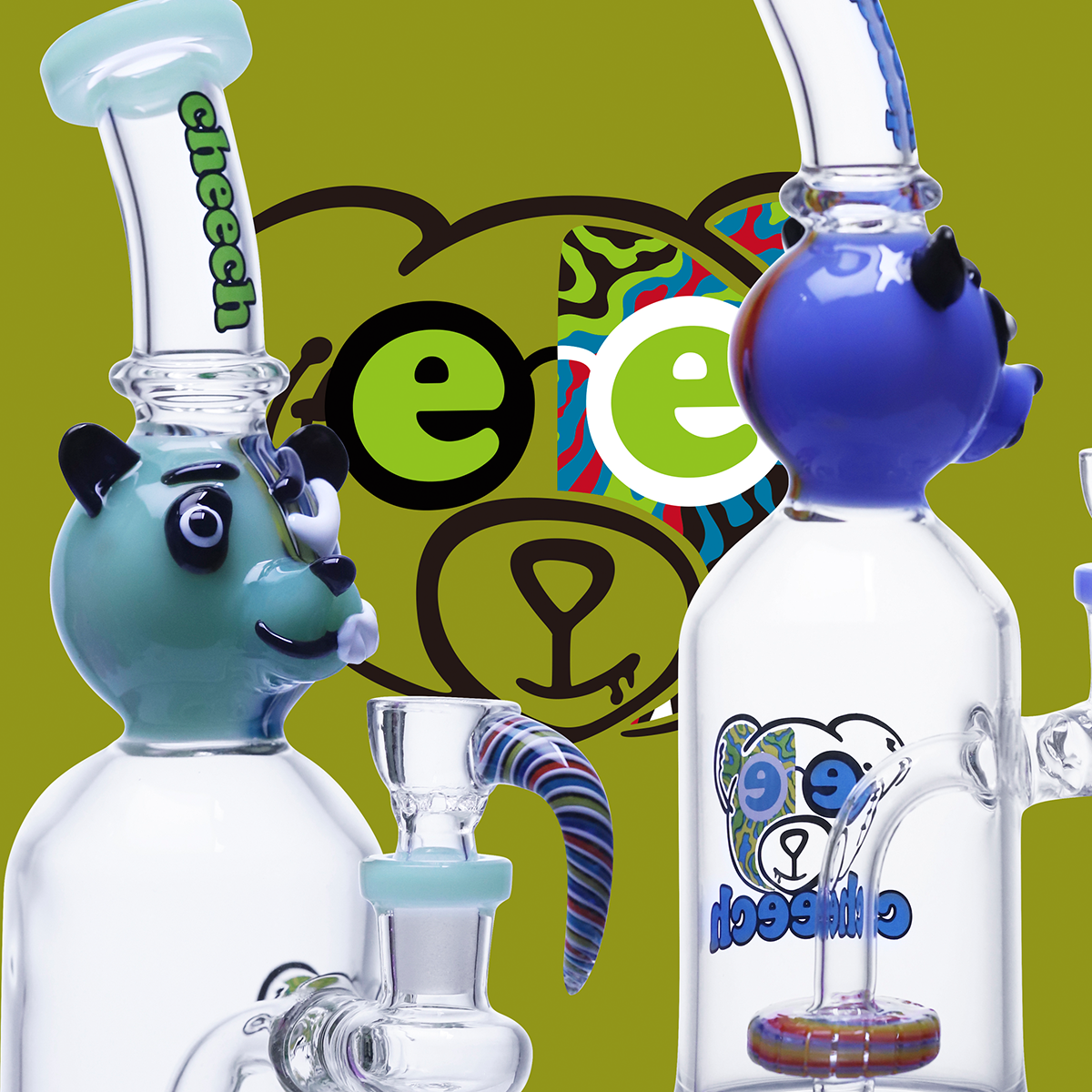 CHEECH 10in "CHEEKY TRIPPY PANDA PIECE" (CH-315) (B JBL)