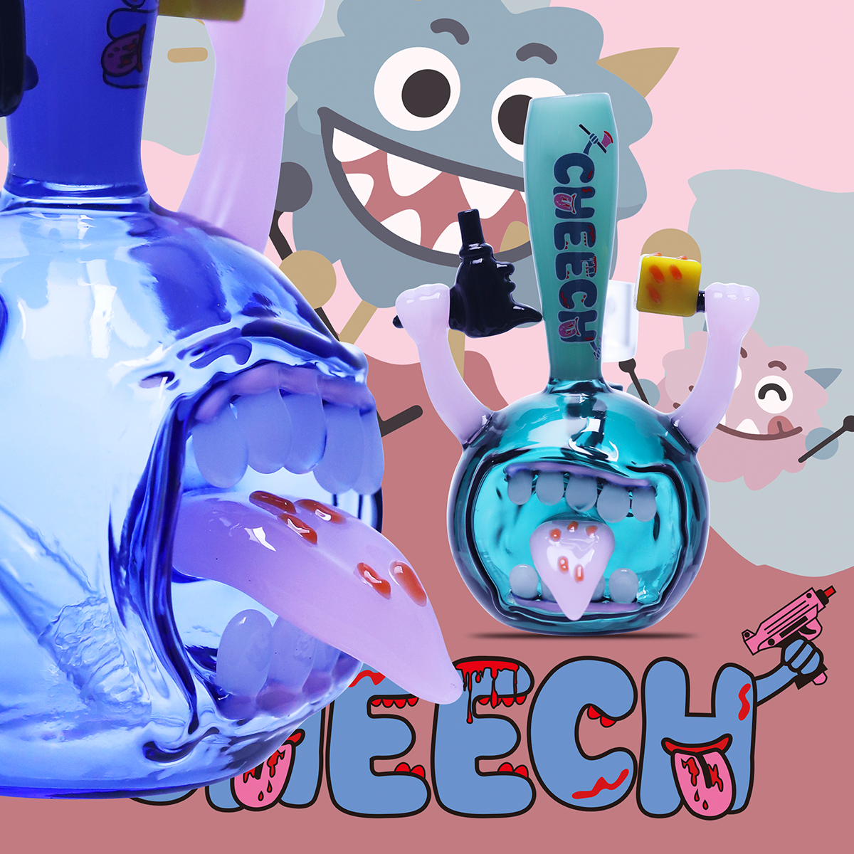 CHEECH 10in "DERPY GLASS CREATURE GONE WILD" (CH-319)
