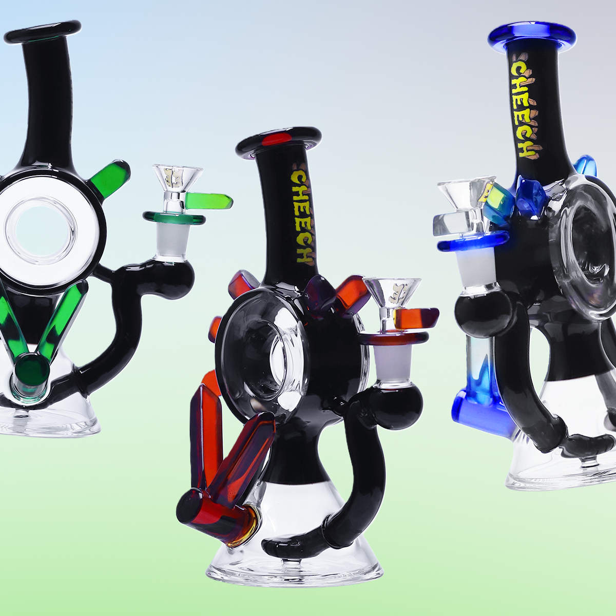 CHEECH 9in "ANGRY PORCUPINE RECYCLING YOUR SMOKE" WATERPIPE
