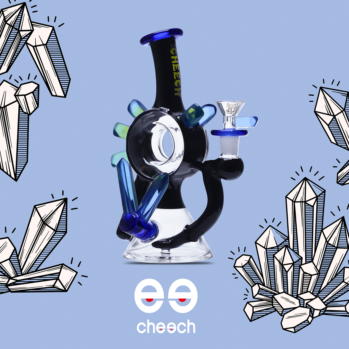CHEECH 9in "ANGRY PORCUPINE RECYCLING YOUR SMOKE" WATERPIPE