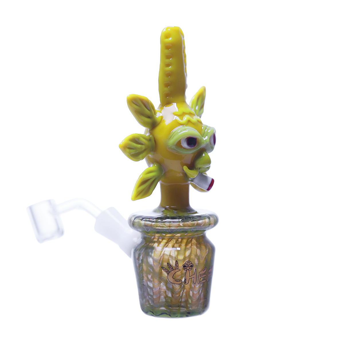 CHEECH 7.5in "TRIPPY LEAF CREATURE PUFFING VIBES" WATERPIPE | (CH-371)