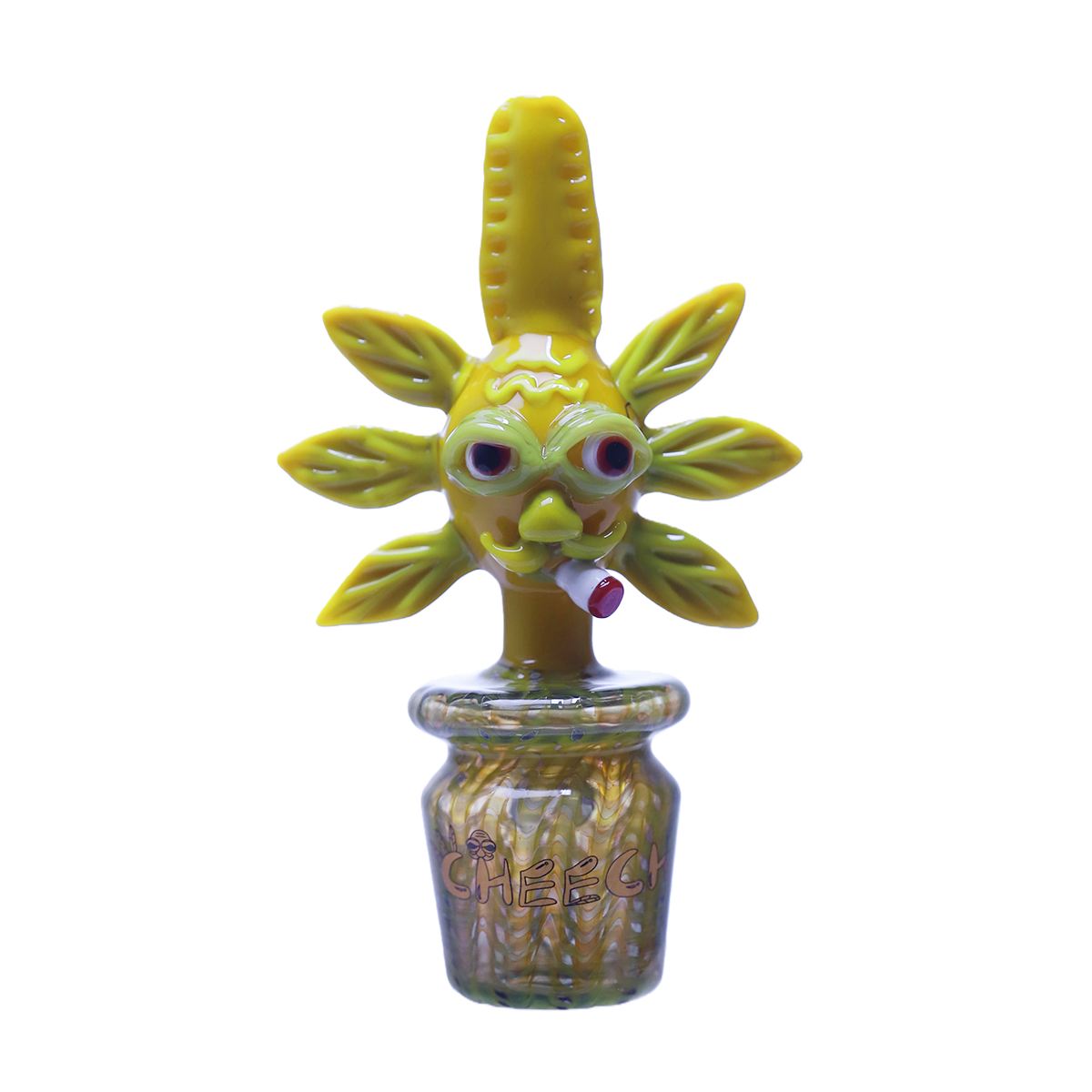 CHEECH 7.5in "TRIPPY LEAF CREATURE PUFFING VIBES" WATERPIPE | (CH-371)