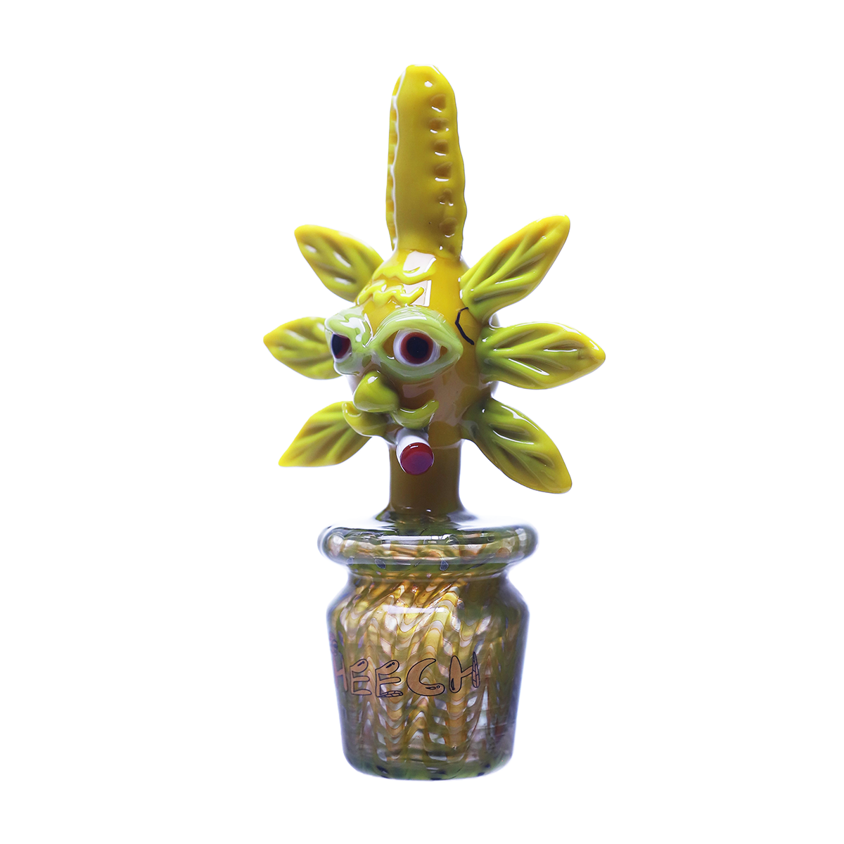 CHEECH 7.5in "TRIPPY LEAF CREATURE PUFFING VIBES" WATERPIPE | (CH-371)