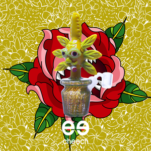 CHEECH 7.5in "TRIPPY LEAF CREATURE PUFFING VIBES" WATERPIPE | (CH-371)