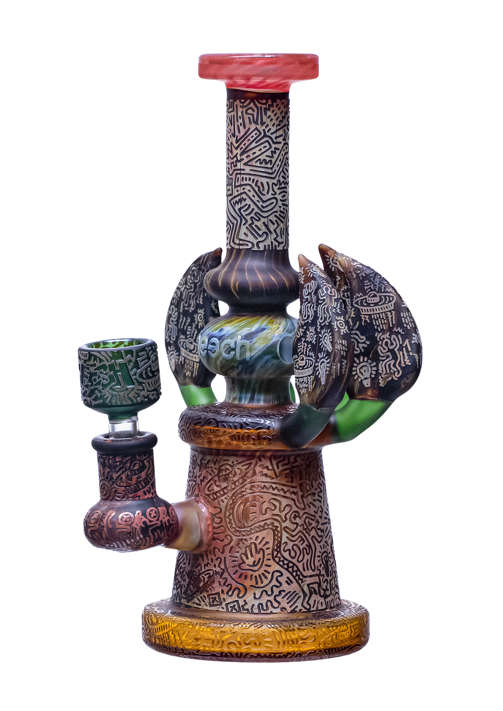 CHEECH GLASS "VELOCIRAPTOR RIG" 9" WATER PIPE