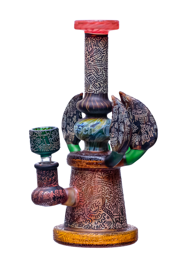 CHEECH GLASS "VELOCIRAPTOR RIG" 9" WATER PIPE