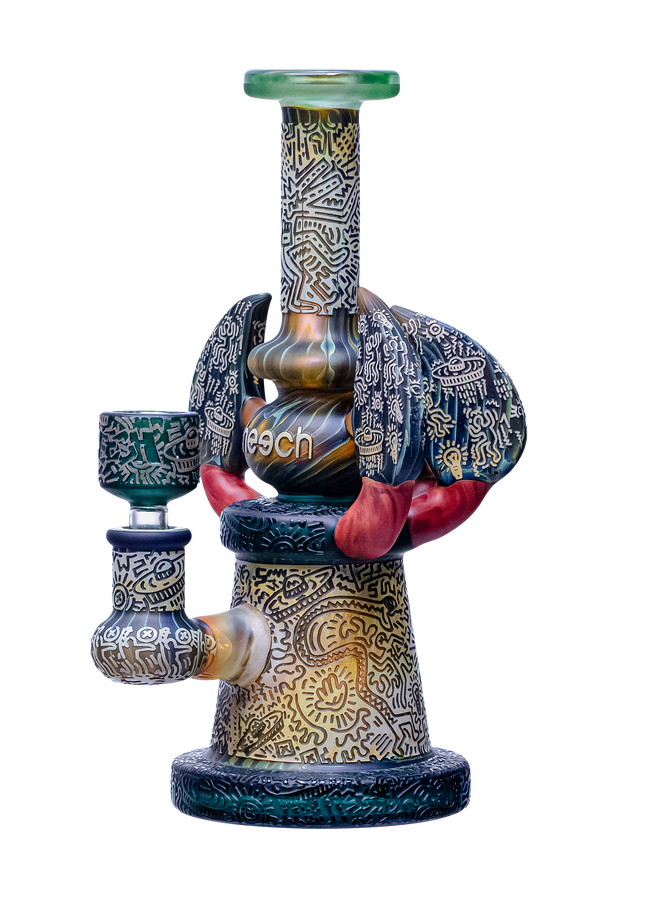 CHEECH GLASS "VELOCIRAPTOR RIG" 9" WATER PIPE