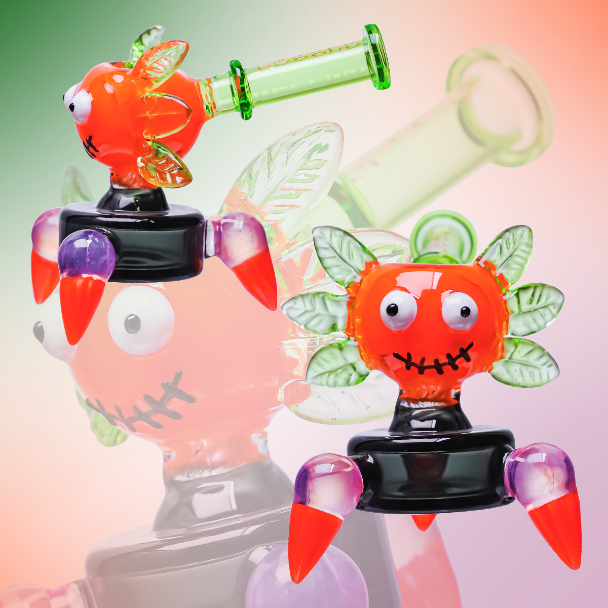 CHEECH 4.5in "PUMPKIN PATCH" WATERPIPE (CHE-337)