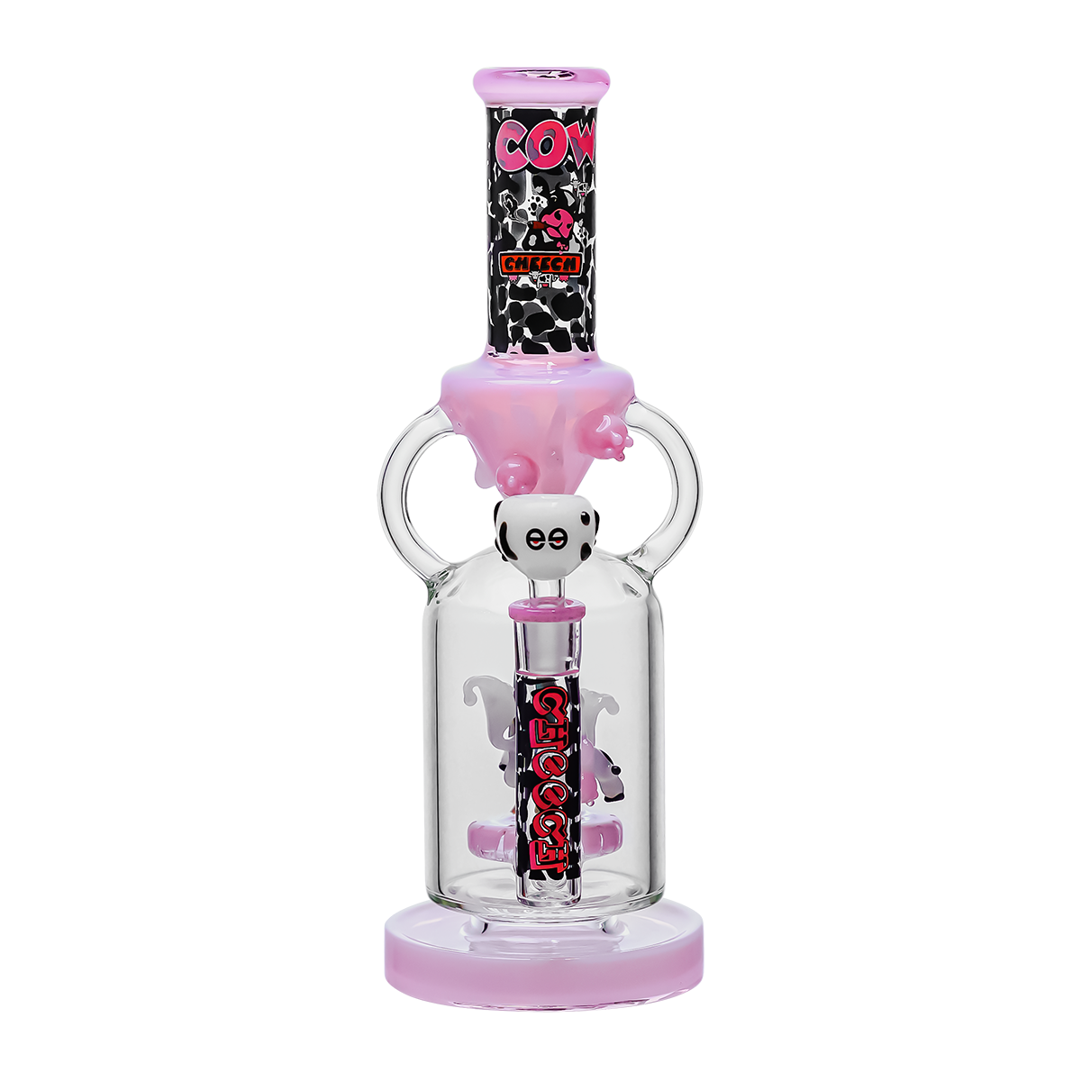 CHEECH GLASS 12in "Moo juice for grown-ups" WATER PIPE (CHE-367)