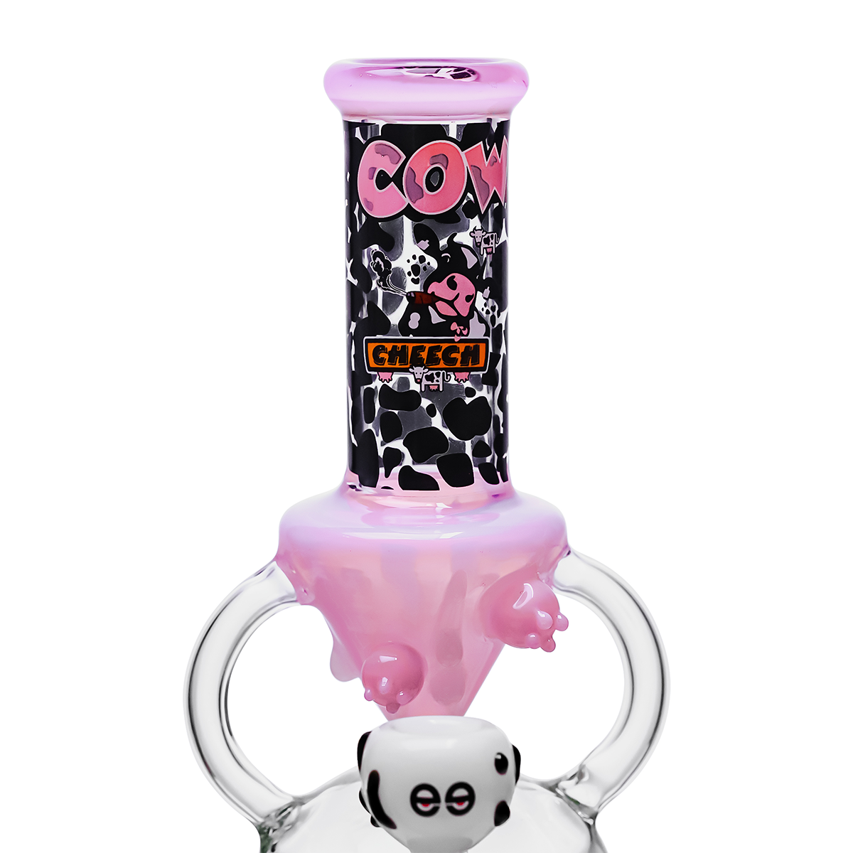 CHEECH GLASS 12in "Moo juice for grown-ups" WATER PIPE (CHE-367)