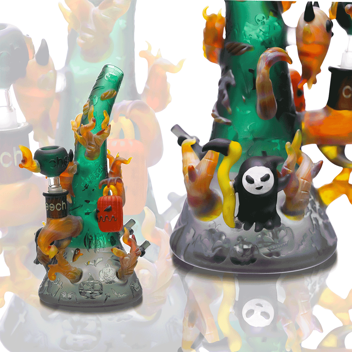 CHEECH 10.5in "SPOOKY HITS FOR THE BRAVE SOULS!" WATERPIPE | CHE-398