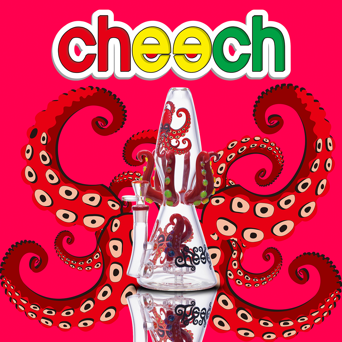 CHEECH 11in "SMOKES DREAMS, NOT JUST FLOWERS" WATERPIPE (CHE-401R)