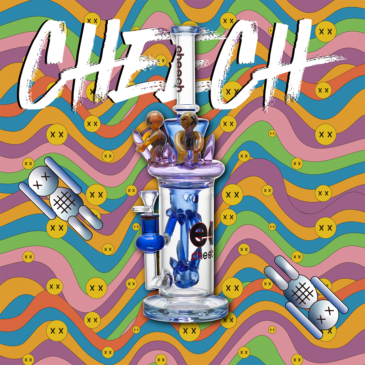 CHEECH 15.5in "LITTLE ALIENS GUARDING YOUR HITS" WATERPIPE