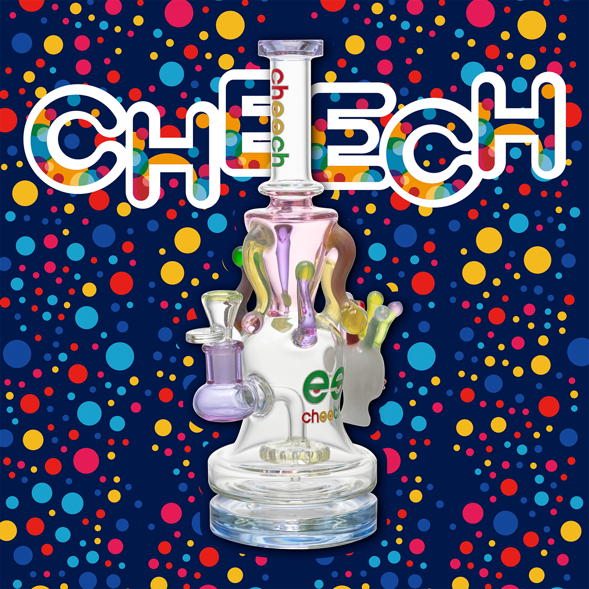 CHEECH 12in " JELLY CROWNED ALIEN RIG GOES WILD" WATERPIPE | CHE-407