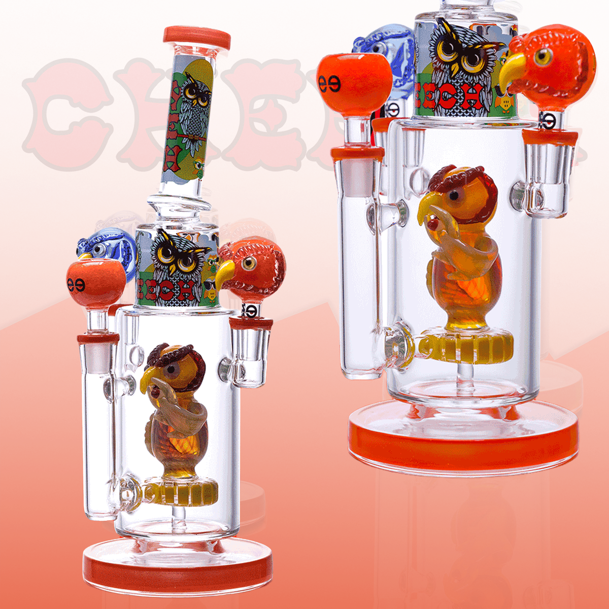 CHEECH 13in "OWLS JUST WANNA GET HIGH" WATERPIPE | CHE-409
