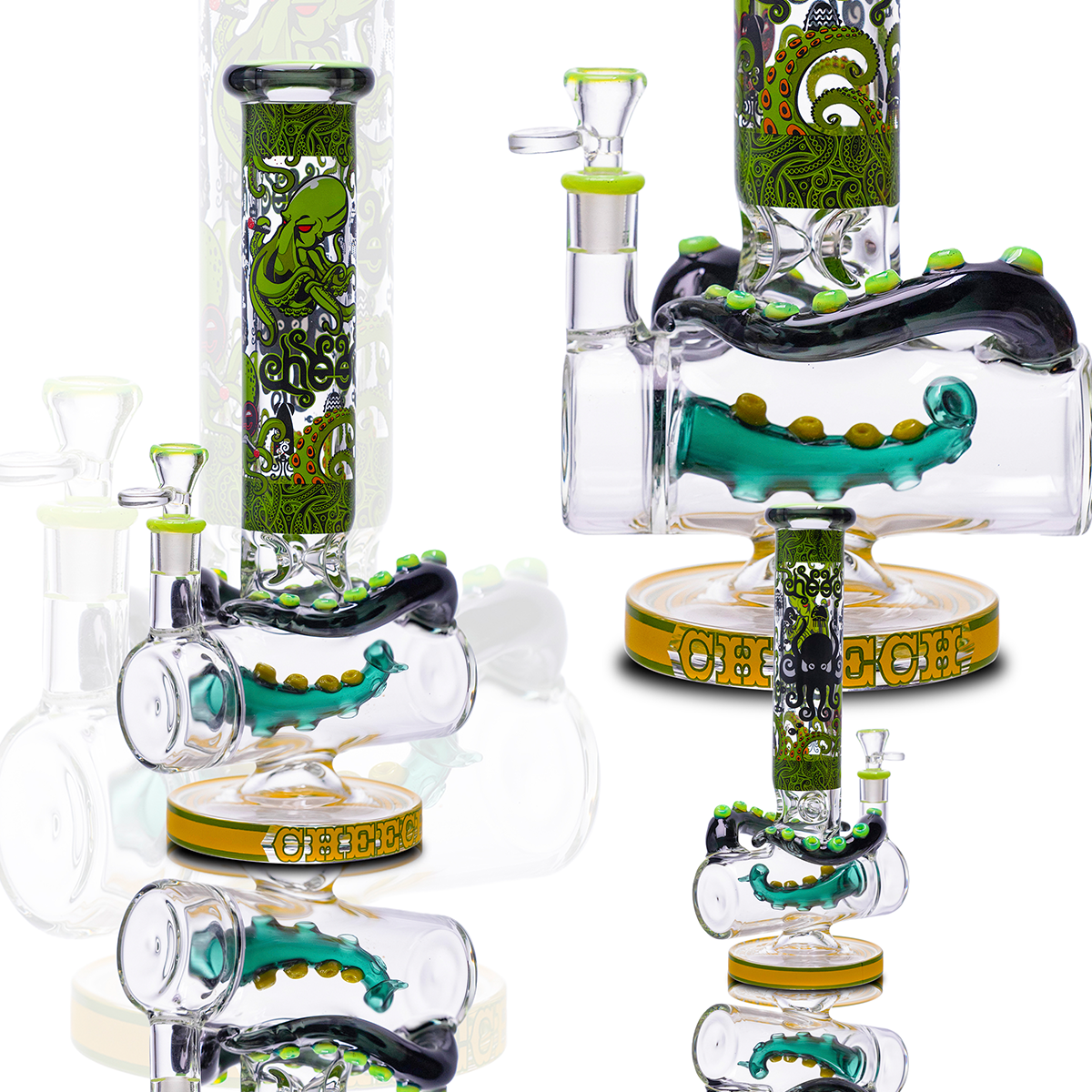 CHEECH 14in "TENTACLES RUNNING THE PARTY" WATERPIPE | (CHE-415)
