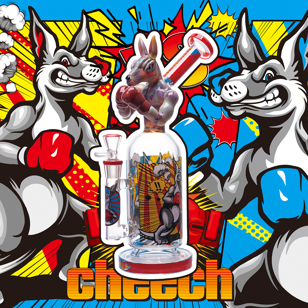 CHEECH 12in "KANGAROO BOXER KNOCKOUT GLASS RIG" (CHE-427)