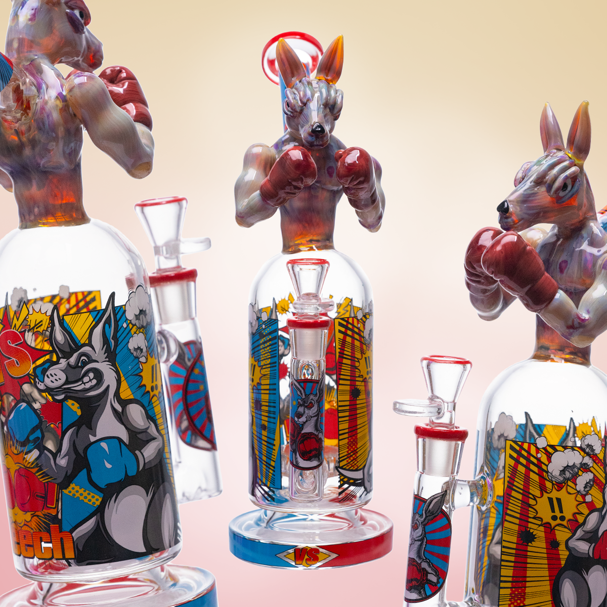 CHEECH 12in "KANGAROO BOXER KNOCKOUT GLASS RIG" (CHE-427)