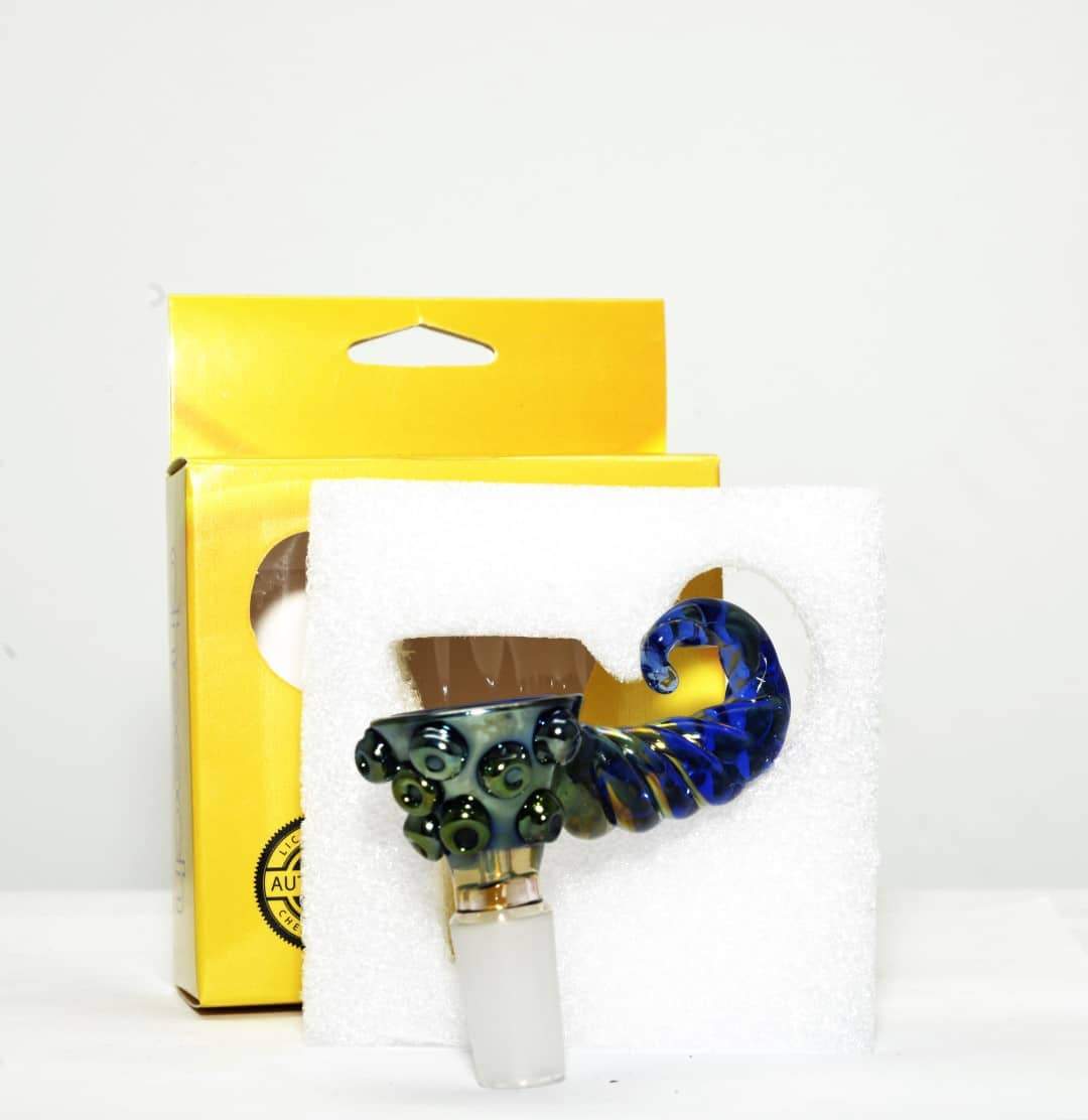 CHEECH BLUE FUMED BOWL WITH HANDLE ASSORTED COLOR (CH-BOWL-087)