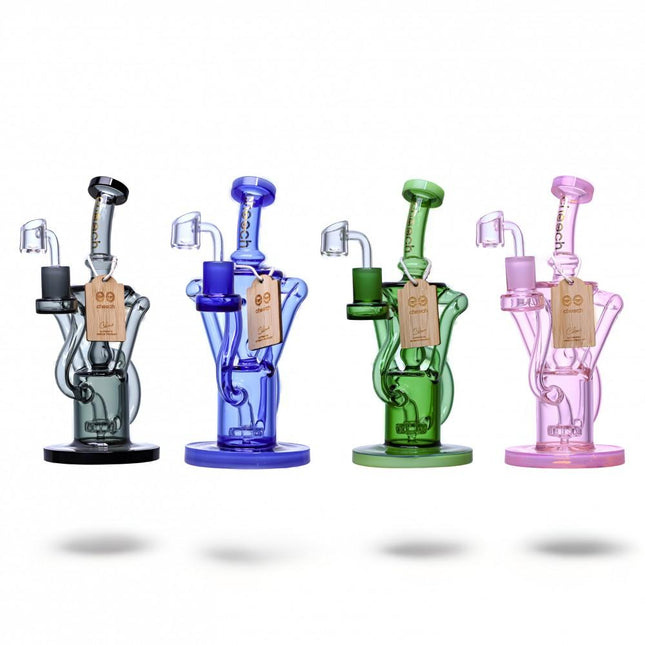 CHEECH GLASS 8" FULL COLORED RECYCLER (CHE-161) BLACK CHE-161BLACK