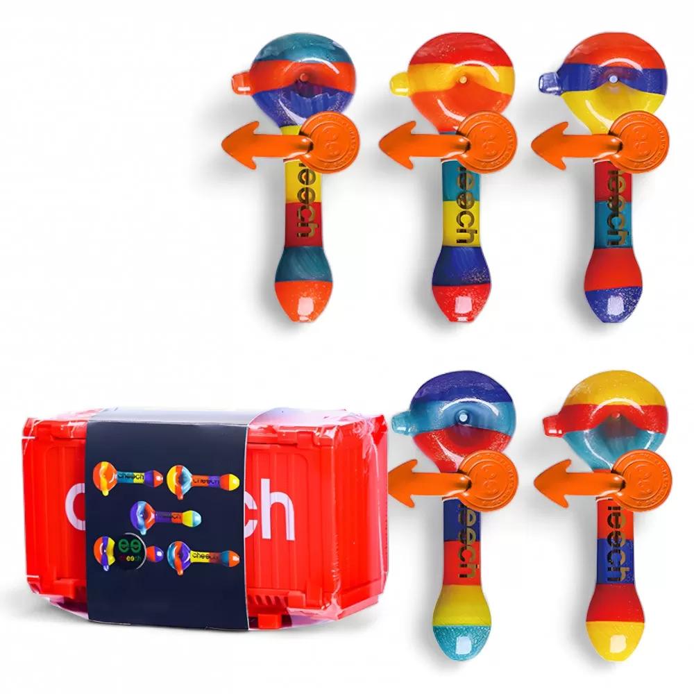 CHEECH GLASS "RASTA COLOR CONTAINER PIPE" (CH - PIPE - 201)