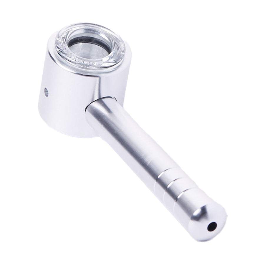 CHEECH METAL GLASS PIPE (YD-3000) SILVER YD-3000-SILVER