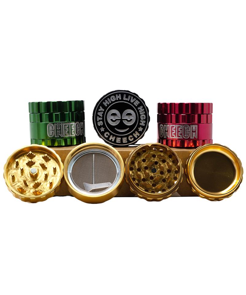 CHEECH RETRO LOGO 4PC GRINDER ASSORTED COLORS