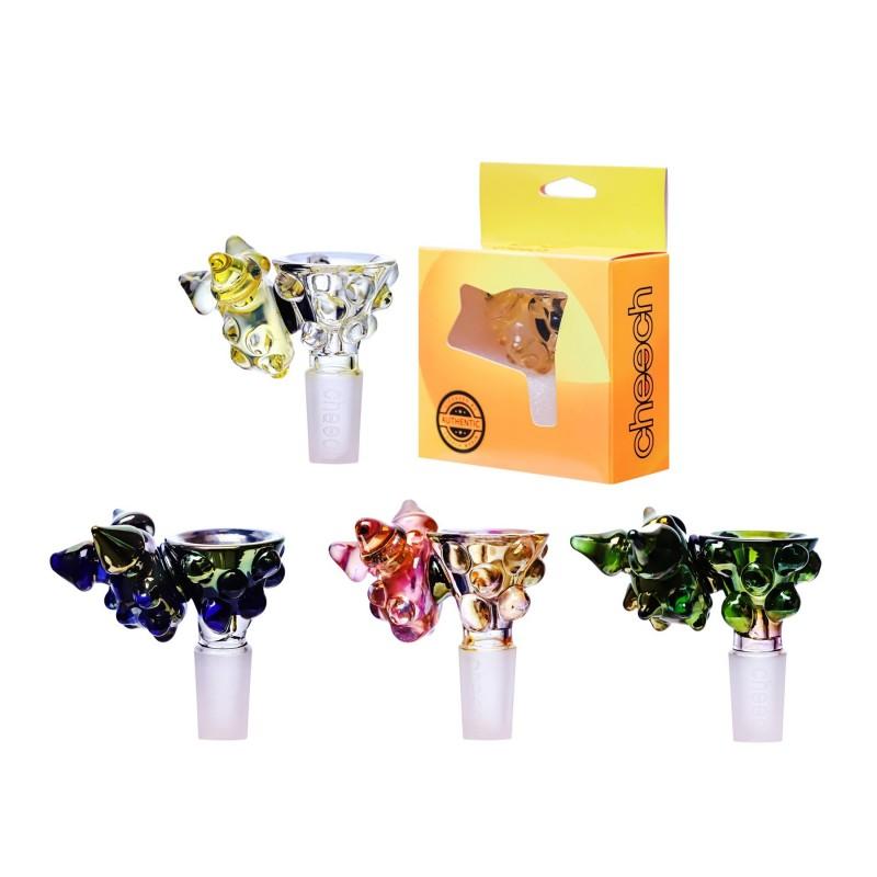 CHEECH SILVER FUMED BOWL WITH HORNS ASSORTED COLOR (CH-BOWL-086)