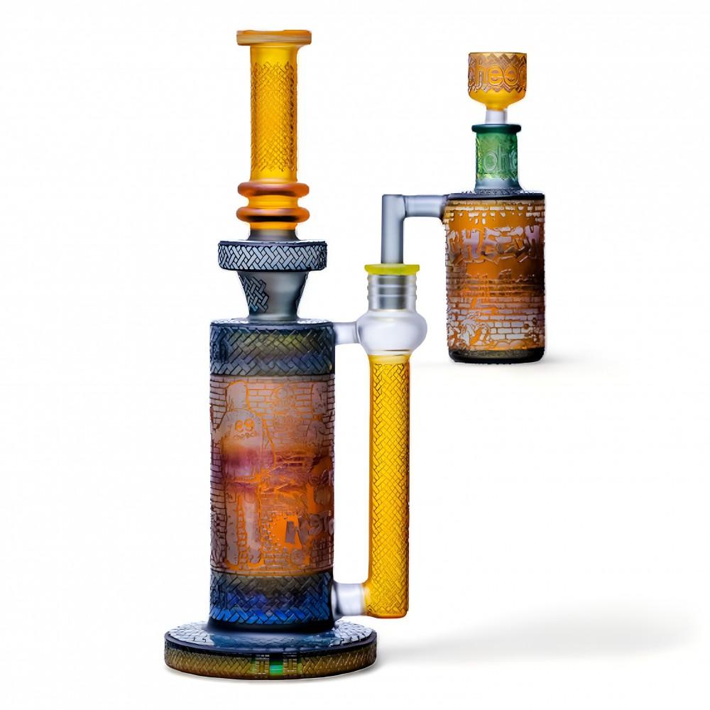 CHEECH "SPRAY & PRAY" GRAFFITI ARTIST WATER PIPE WITH "SPRAY & PRAY" ASHCATCHER (CHE-263) YELLOW CHE-263YELLOW