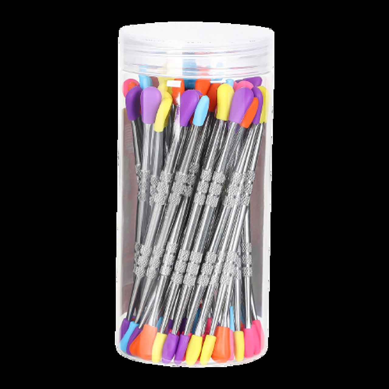 METAL DABBER W/ COLORED SILICONE TIP 50CT JAR | SILVER