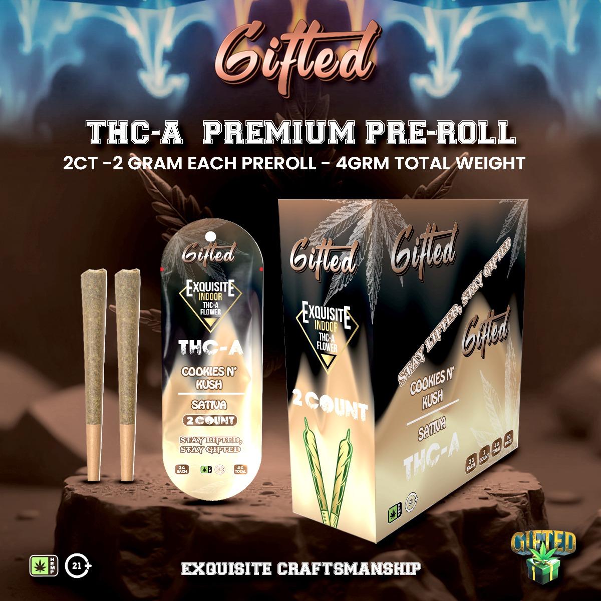 GIFTED EXQUISITE THC-A PRE ROLL (2G x 2CT)