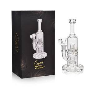 CRYSTAL SERIES BY HIGH POINT GLASS 10" DOUBLE UFO PERC WATER PIPE RIG [ES2236-BX]