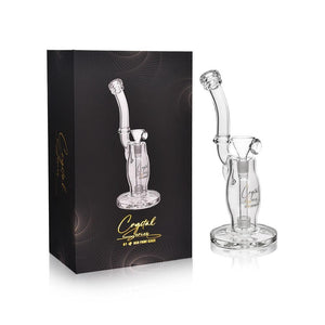 CRYSTAL SERIES BY HIGH POINT GLASS 13" CURVY NECK & BODY LOW PROFILE DOWN STEM MATRIX PERC WATER PIPE RIG [ES2240-BX]