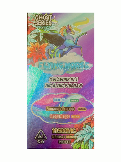 FLYING HORSE GHOST SERIES 10.G 3 IN 1 (3 POD & BATTERY SYSTEM) THCA + THCP + D6 LIVE RESIN