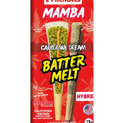 MAMBA BETTER MELT 2.5 GRAM THC-A HASH BATTER PRE ROLL (2CT/PACK)