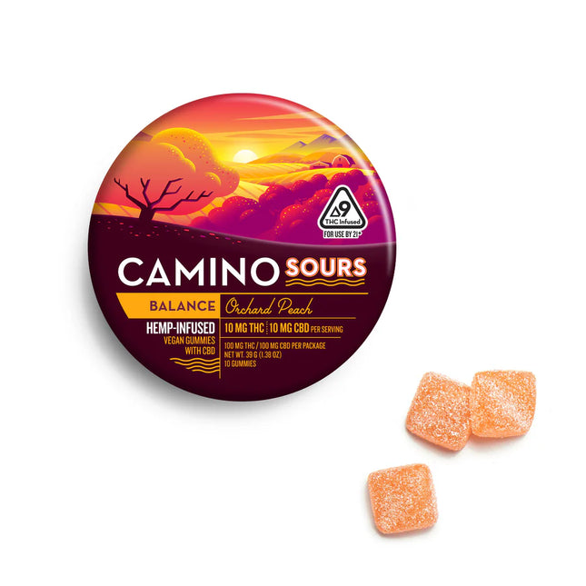CAMINO SOURS D9 THC INFUSED GUMMIES 100MG PER TIN