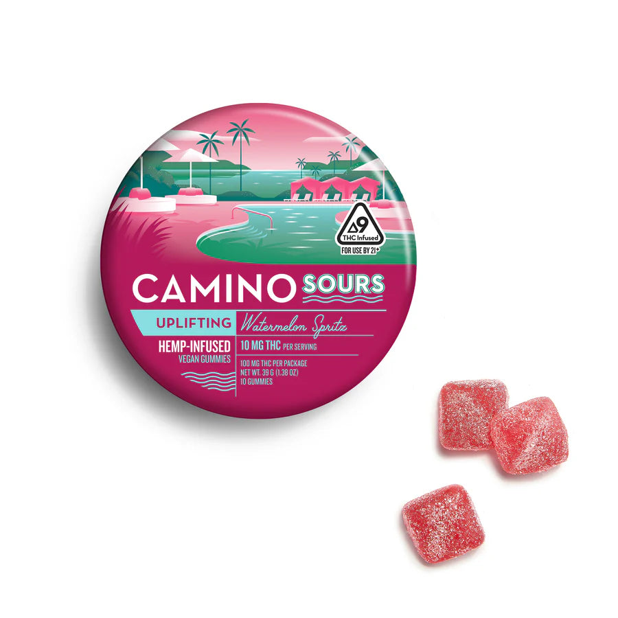 CAMINO SOURS D9 THC INFUSED GUMMIES 100MG PER TIN