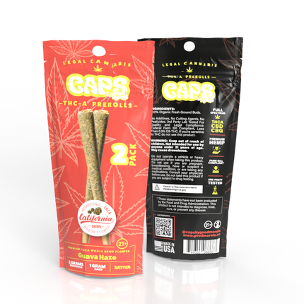 CAPS THC-A PRE ROLLS (2PC/PACK) 1 GRAM EACH