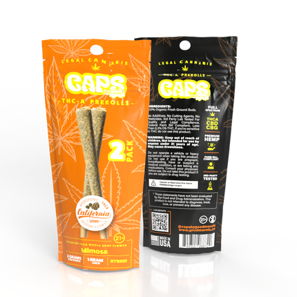 CAPS THC-A PRE ROLLS (2PC/PACK) 1 GRAM EACH