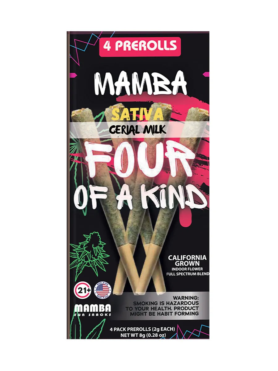 SAMBA FOUR OF A KIND 2G THC-A PRE ROLLS (4CT/PACK, 8G/PACK)
