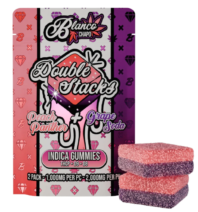 CHAPO DOUBLE STACKS (THCA + D9 + D8) 1000MG GUMMY (2CT / PACK) (30CT DISPLAY)