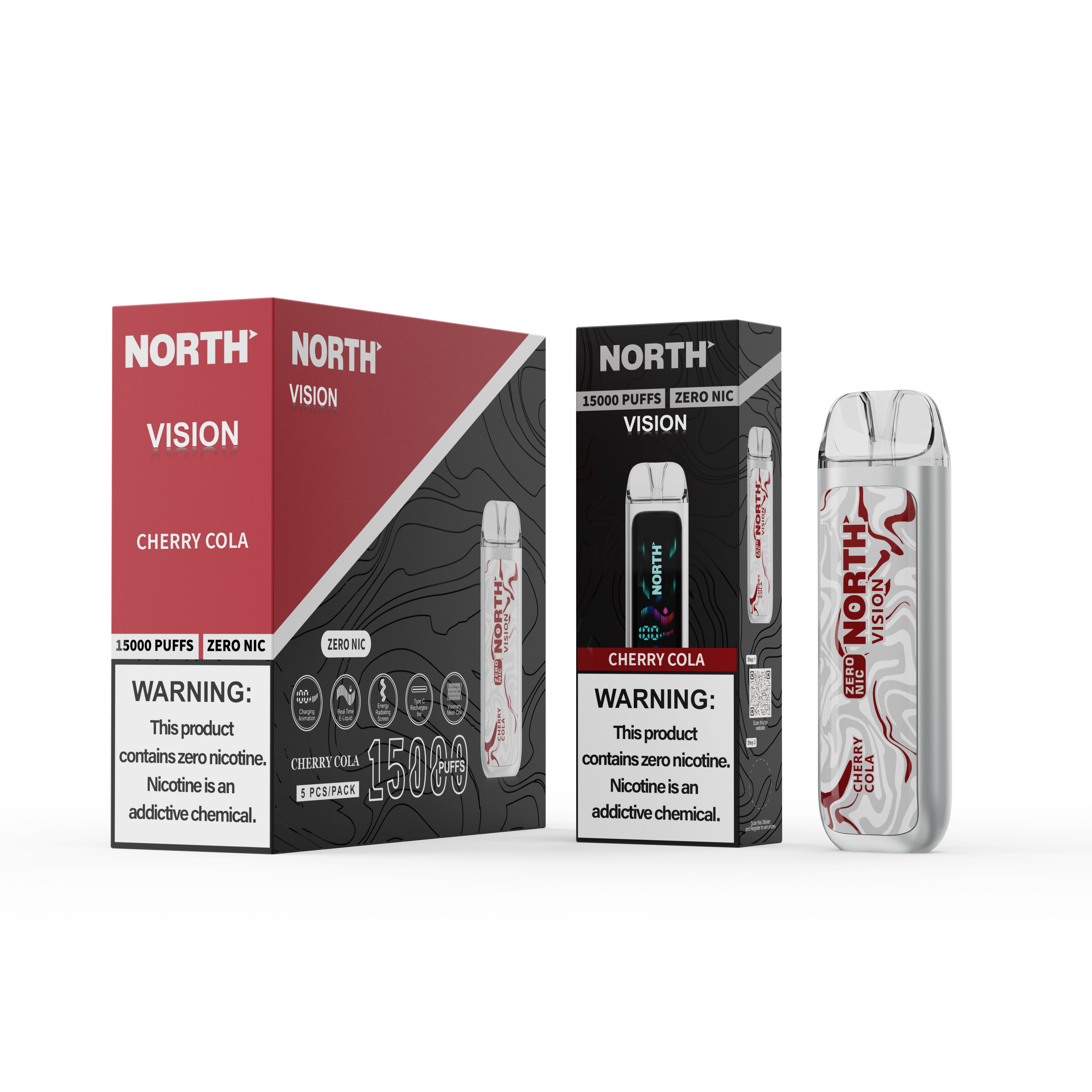 NORTH VISION ZERO NIC 15K PUFFS DISPOSABLE VAPE (5CT DISPLAY) Rising Wholesale Inc. NORTH VISION ZERO NIC 15K PUFFS DISPOSABLE VAPE (5CT DISPLAY) Rising Wholesale Inc.