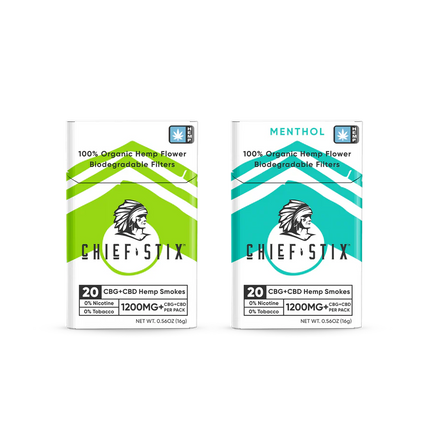 CHIEF STIX CBG + CBD HEMP SMOKES (20CT PACK)